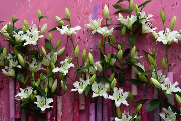Wall decorated with flowers