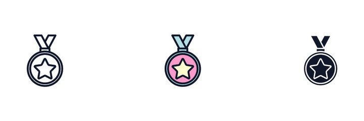 medal icon symbol template for graphic and web design collection logo vector illustration