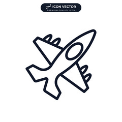 Jet Fighter. fighter aircraft icon symbol template for graphic and web design collection logo vector illustration