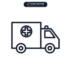 ambulance icon symbol template for graphic and web design collection logo vector illustration
