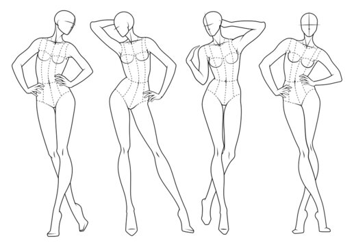 Straight Pose Fashion Croquis, Female Fashion Figure Template, Body Pose  for Fashion Illustration, Fashion Sketch, Fashion Draw - Etsy