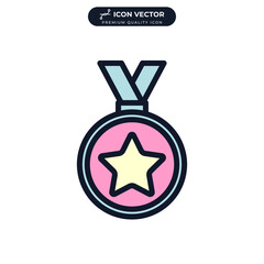 medal icon symbol template for graphic and web design collection logo vector illustration