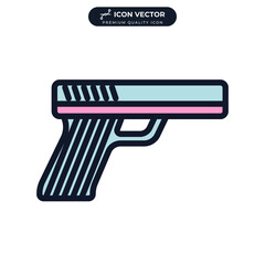 pistol gun icon symbol template for graphic and web design collection logo vector illustration