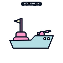 Battleship icon symbol template for graphic and web design collection logo vector illustration