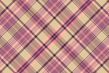 Seamless tartan plaid pattern with texture and pastel color. Vector illustration.