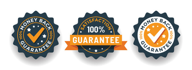100% guarantee label collection - obrazy, fototapety, plakaty