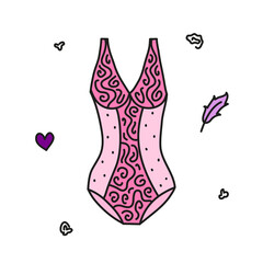 Hand drawn women bodysuit.