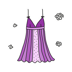 Hand drawn violet women nightdress.