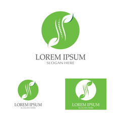 Spinal diagnostics, spine care, and spine health. With modern vector icon design concept logo template illustration