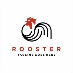 Rooster Logo Template Design Vector, Emblem, Design Concept, Creative Symbol, Icon