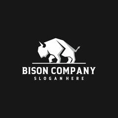 Bison Vector Logo Design Template. Bison Silhouette Vintage Retro Logo Vector Illustration. © i.d99d