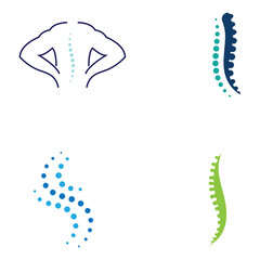 Spinal diagnostics, spine care, and spine health. With modern vector icon design concept logo template illustration
