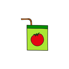Doodle colored tomato juice.