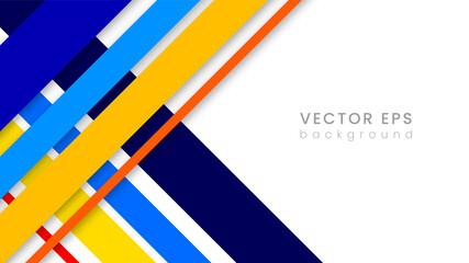 Abstract blue and yellow color paper geometry background vector design