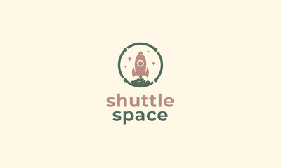 Rocket Shuttle Space Launch Logo Template