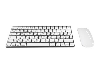 Keyboard and Mouse Isolated on White Background 3d Illustration