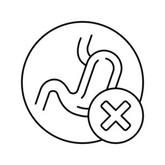food indigestion stomach problem line icon vector illustration