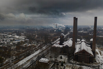 Landscape of industry: mine factories smelters railway 