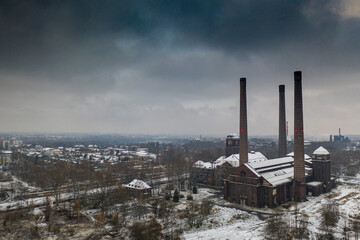 Landscape of industry: mine factories smelters railway 
