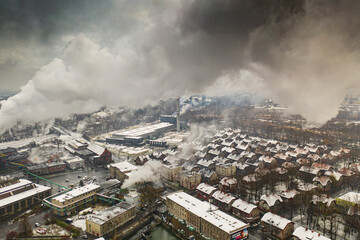 Landscape of industry: mine factories smelters railway 