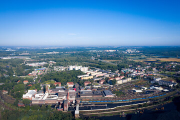 Landscape of industry: mine factories smelters railway 