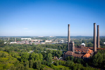 Landscape of industry: mine factories smelters railway 