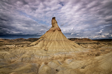 Panoramic view of Castildetierra in the Bardenas Reales National Park.