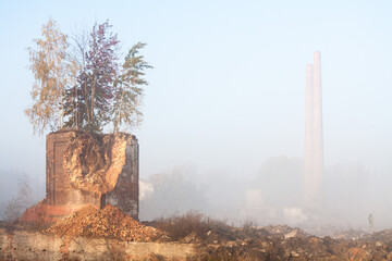 Landscape of industry: mine factories smelters railway 