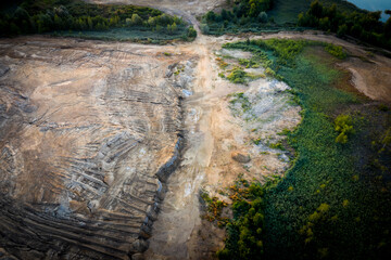 Landscape of industry: mine factories smelters railway 