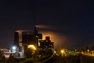 Landscape of industry: mine factories smelters railway 