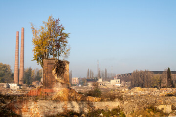 Landscape of industry: mine factories smelters railway 
