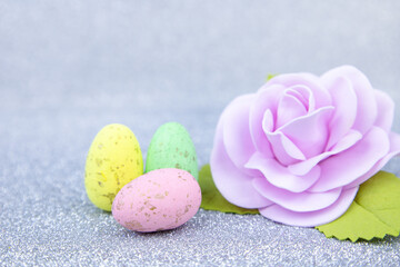 easter eggs and flowers