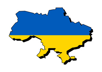 Obraz premium Ukraine Map Vector Illustration. Map of Ukraine with Ukraine Flag Colours