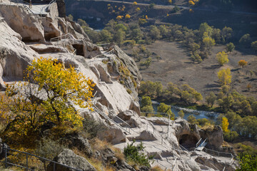 A cave monastery site in Vardzia, southern Georgia