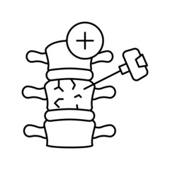 vertebroplasty and kyphoplasty line icon vector illustration