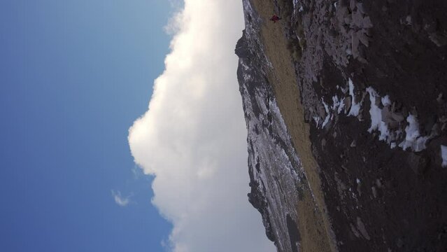 Malinche Volcano in Mexico under a cloudy sky