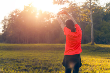 Women loosen their muscles after jogging to prevent muscle spasms or inflammation.Running is an...