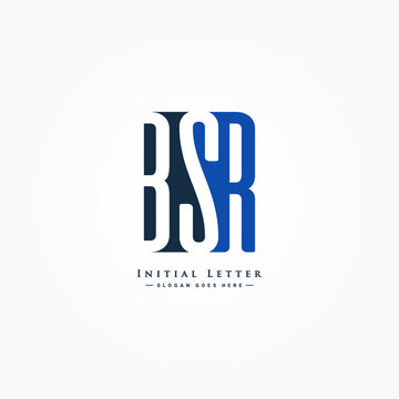 Initial Letter BSR Logo - Minimal Business Logo for Alphabet B, S and R