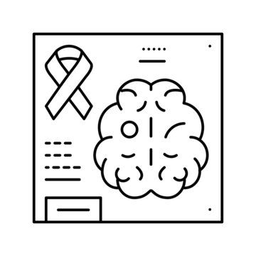 Neuro-oncology Researching Line Icon Vector Illustration