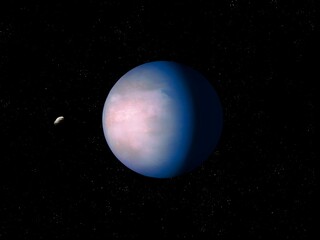 Obraz na płótnie Canvas A beautiful distant exoplanet, a planet with a solid surface and a breathable atmosphere. Earth's twin found near alien star. 