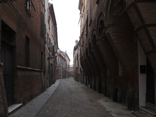 Obraz premium Ferrara, Italy. The medieval Via delle Vecchie.