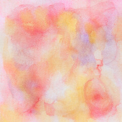 Fototapeta premium Warm color watercolor background, a pretty handpainted digital paper texture pattern.