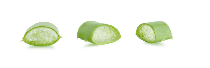 The agave is cut, isolated on a white background, macro.