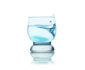 A glass of water isolated on a white background