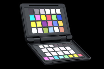 Rainbow color palette or colorchecker calibration passport for post production