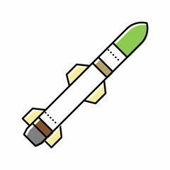rocket war weapon color icon vector illustration