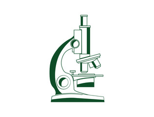 microscope diagram, line art vector illustration 