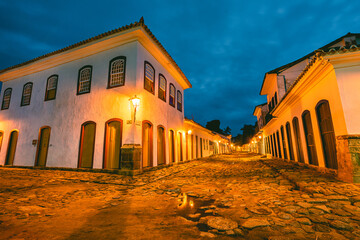 Downtown in the streets of the historic center of Paraty RJ Brazil.
