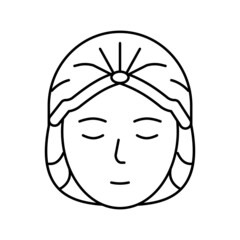 hat solarium, disposable protective cap line icon vector illustration