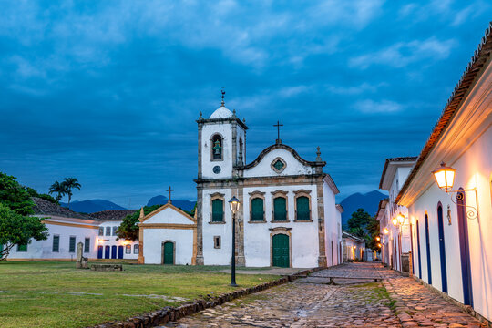 Downtown in the streets of the historic center of Paraty RJ Brazil.